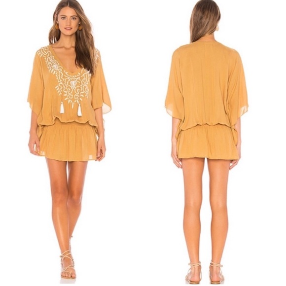 Tiare Hawaii Dresses & Skirts - TIARE HAWAII *Margarita* Goldenrod yellow beach tunic caftan coverup dress M/L